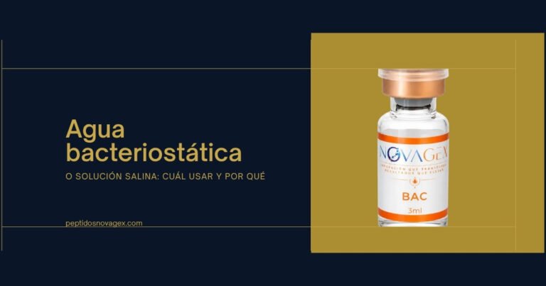 Vial de agua bacteriostática de 3 ml de NovaGex — diluyente para reconstituir péptidos