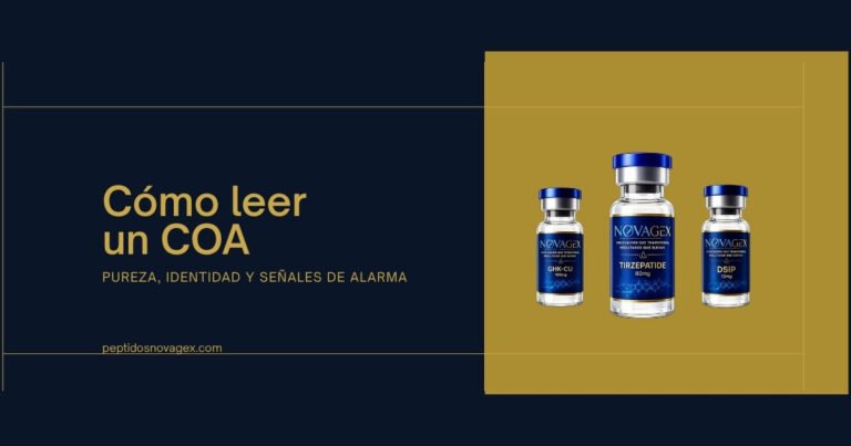 Viales de péptidos NovaGex de distintos lotes